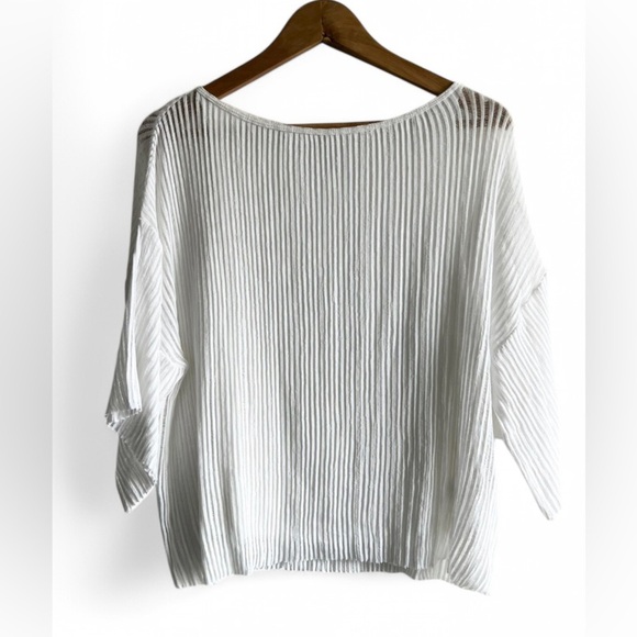 Bailey 44 Womens White Ribbed Coastal Boho Euro Summer Layered Shirt Small - Picture 1 of 6